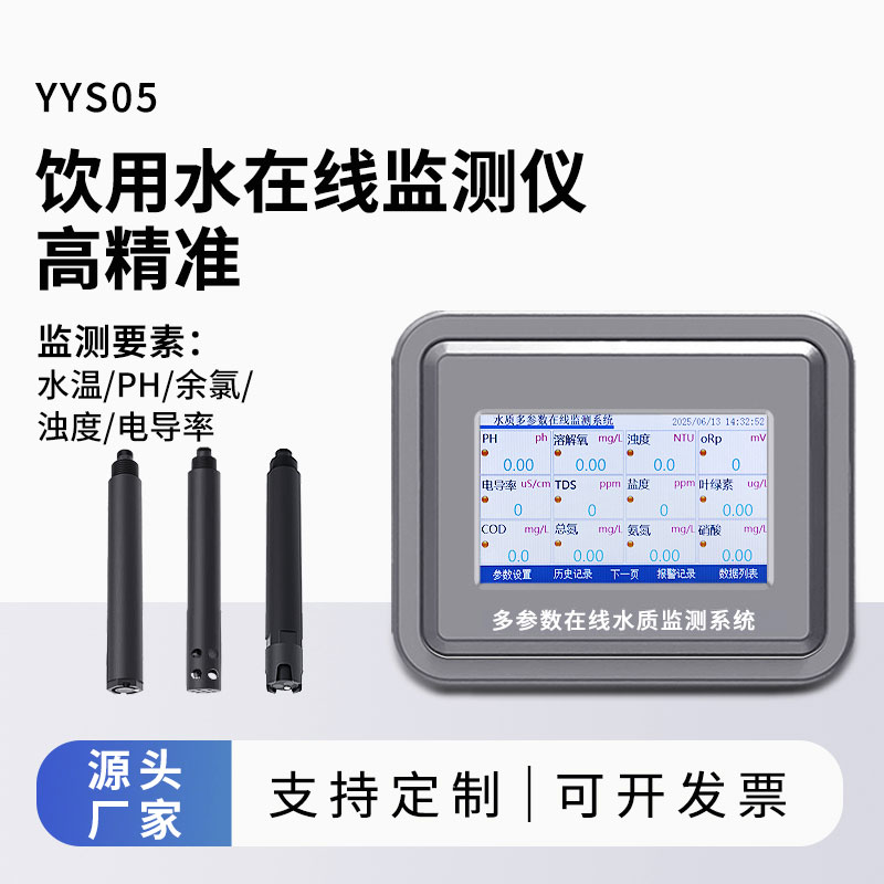 飲用水水質(zhì)監(jiān)測參數(shù)(水溫、ph、余氯、濁度、電導(dǎo)率)
